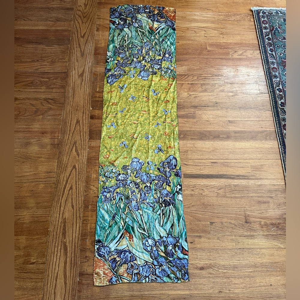 Vincent Van Gogh The Irises 100% Silk Scarf Beautiful Colorful Statement Acces